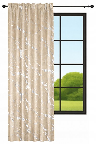 NOW-ART , Draperie Gata Facuta, Design Elegant, 140x240 cm, Bej, Montare Cu I...