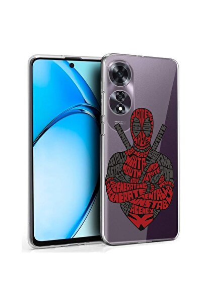 bestcase Husă pentru OPPO A60 4G, Silicon transparent 2MM, Roșu Calligraphy D...