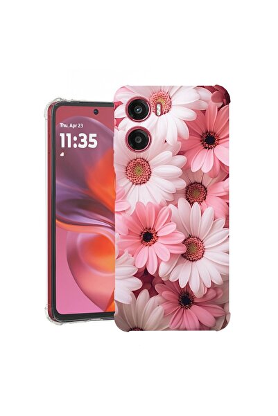 bestcase Θήκη για Motorola Moto G06 με σχέδιο ροζ μαργαρίτας, Αντικραδασμική,...