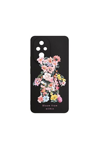 bestcase Калъф за Honor 200 Pro, BestCase® Тънък силиконов 0.8ММ, Мече, цвете...