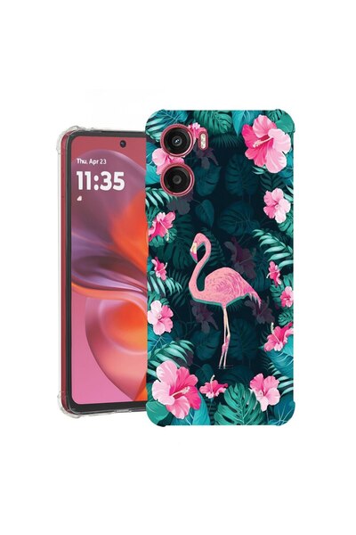 bestcase Θήκη συμβατή με Motorola Moto E15, Αντικραδασμική 1.5MM, Φλαμίνγκο, ...