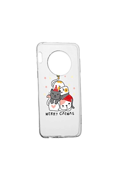 bestcase Θήκη σιλικόνης, Συμβατή με Huawei Nova Y90, Merry Catmas, Ανθεκτική ...