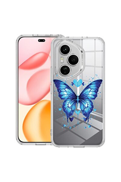 bestcase Διαφανής Θήκη Σιλικόνης για Honor 400 Pro, Μπλε Πεταλούδα, 2036424 T...