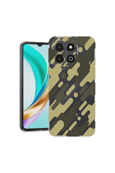 bestcase ¬Æ Husa Clear Slim Silicon Compatibila cu Honor X6c, Green Camouflag...