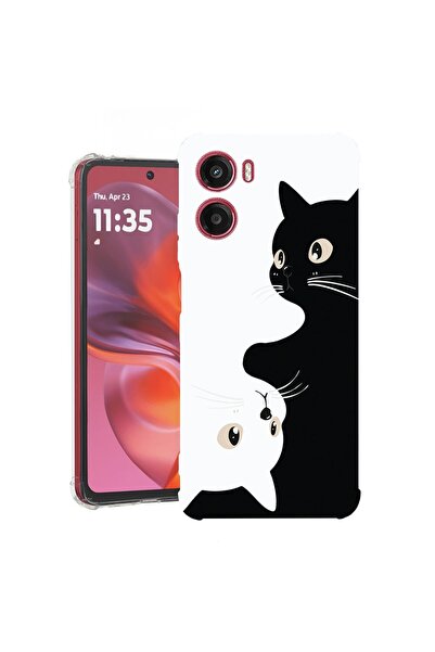 bestcase ¬Æ Husa Anti Shock Compatibila cu Motorola Moto G05 / E15, Black&Whi...