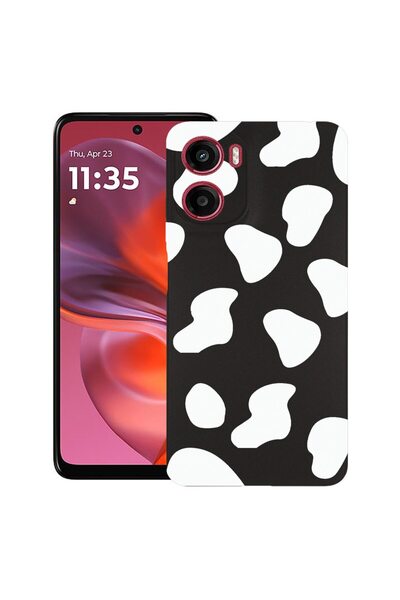 bestcase ¬Æ Husa pentru Motorola Moto E15 / Moto G05, Black Cow, Slim Silicon...