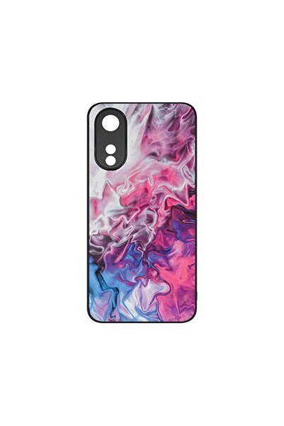 bestcase Тънък стъклен калъф, съвместим с OPPO A78 5G / A58 5G, мраморно розо...