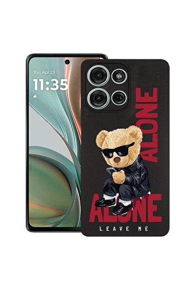 bestcase Калъф за Motorola Moto G75, Мече  "Оставете ме на мира ", Тънък сили...