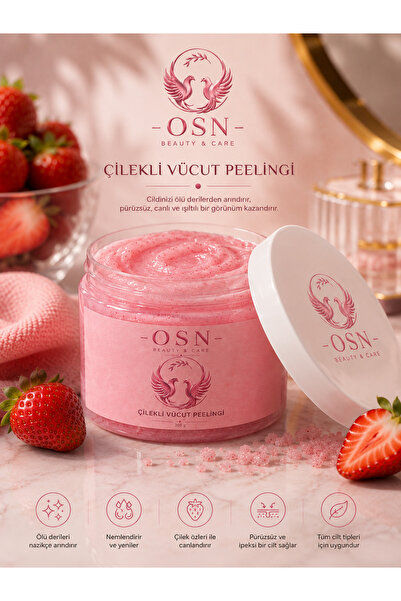 OSN Çilek Özlü Body Scrup Besleyici Batık Karşıtı El Vücut Peeling