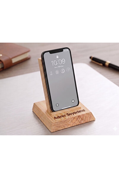 Lioracommerce Ahşap Telefon Tutucu Standı Holder - Kişiselleştirilmiş, İsim Y...