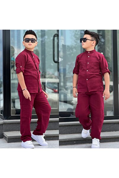 Lucky kidswear Hakim Collar Men's Festive Suit with Shirt