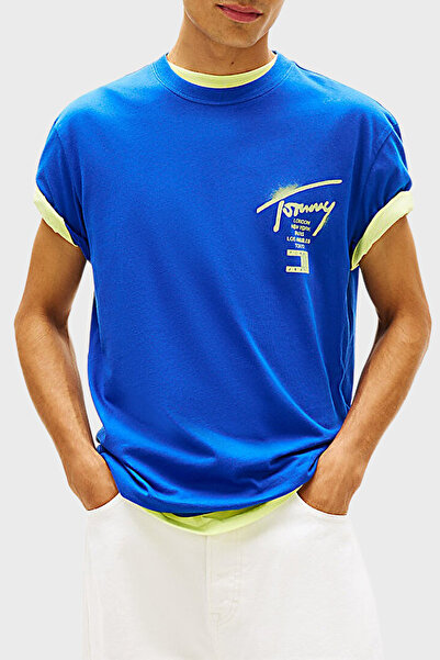 Tommy Jeans Logolu Pamuklu Regular Fit Bisiklet Yaka T Shirt Erkek T SHİRT DM...