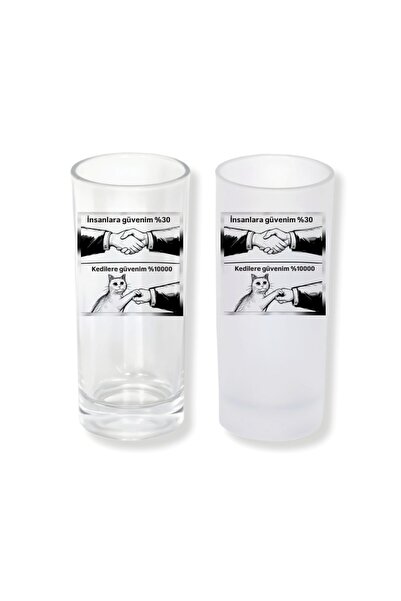 Ghostbastır Raki Glass with Cat Design – 1 Stylish Presentation Glass with Ic...