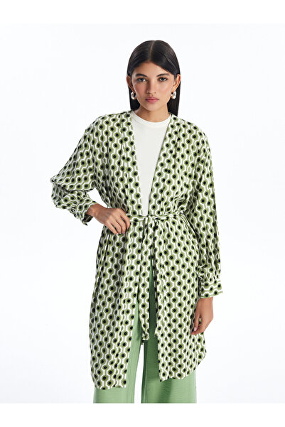 LC Waikiki Γυναικείο κιμονό μακρυμάνικο Oversize γιακά με σχέδιο