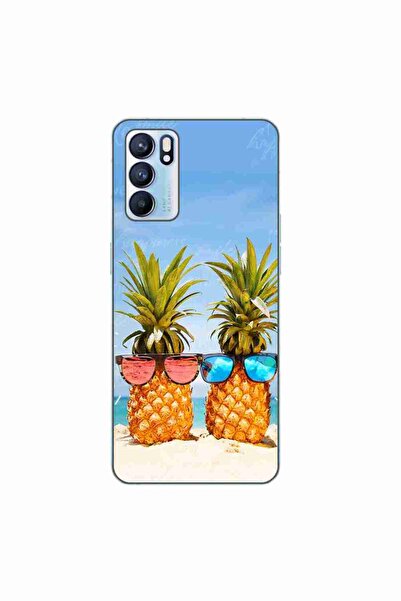 OEM Husa compatibila cu Oppo Reno6 5G Silicon Gel Tpu Model Beach Pinneaples