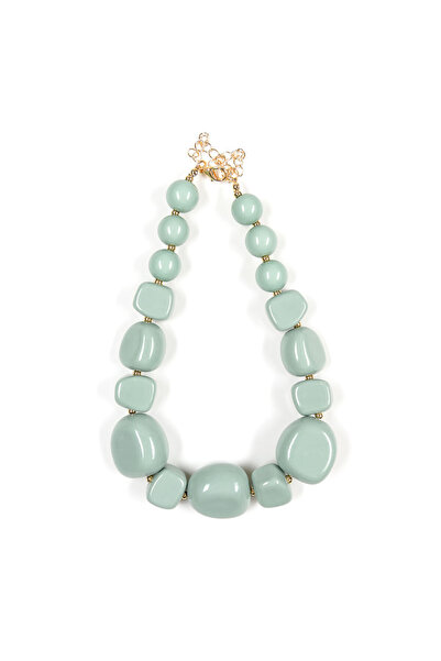 meli melo Colier statement verde pastel cu margele voluminoase