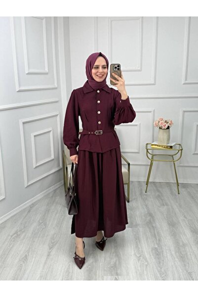 GİZEM KAYGISIZ LİVA KEMERLİ MODAL ETEKLİ TAKIM