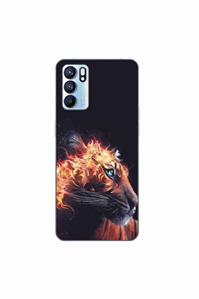 OEM Husa compatibila cu Oppo Reno6 5G Silicon Gel Tpu Model Flameborn Tiger