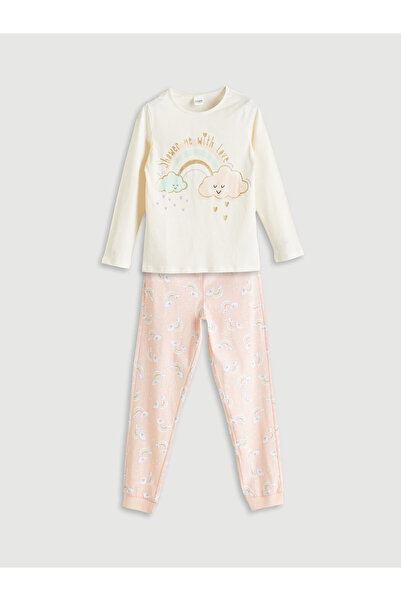 LC Waikiki Set de pijamale pentru fete cu guler rotund
