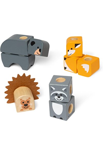 Melissa & Doug بلوكابلز ™   مجموعة مكعبات بناء خشبية قابلة للربط من وودلاند ف...