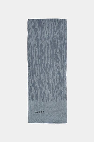 Zühre Wave Patterned Dark Gray Shawl 0056