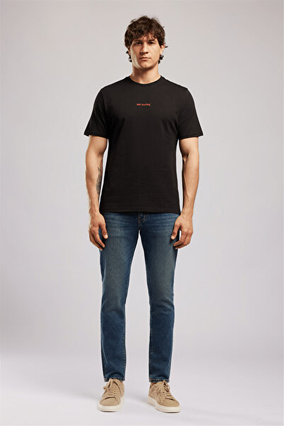 Lee Cooper Tricou KWASI pentru bărbați, 100% bumbac, cu imprimeu, cu gâtul ro...