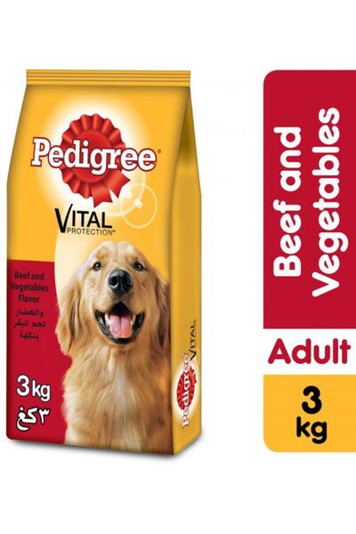 Pedigree طعام للكلاب البالغة بنكهة اللحم البقري والخضروات 3 كجم