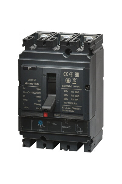 Eti circuit breaker in car nbs-tms 100/3l 100A 3P 004673007