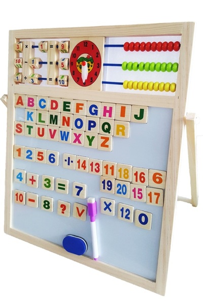 Salamandra Kids Jucarie Tabla Magnetica de Scris cu Doua Fete cu Stativ si Ac...