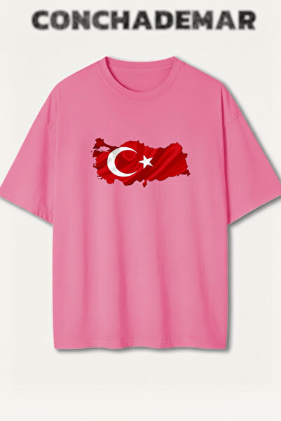 Vordevia Tricou din bumbac premium supradimensionat cu imprimeu pentru echipe...
