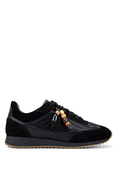 Tamer Tanca Women's Genuine Leather Black Sneakers & Sports Shoes