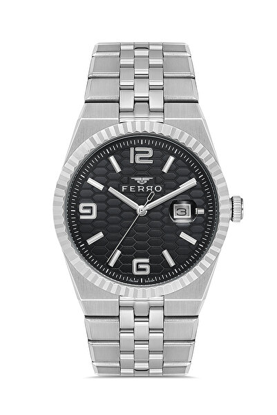 FERRO Silver Steel Cord Men's Wristwatch F43032A-A2 3Atm Water Resistant 2 Ye...