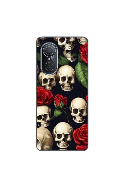 OEM Husa compatibila cu Huawei Nova 9 SE Silicon Gel Tpu Model Skulls and Roses