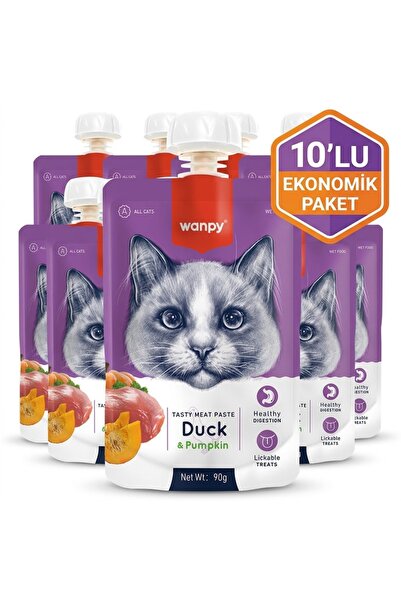 Wanpy Taze Ördekli&Bal Kabaklı 10'lu Kedi Et Ezmesi 90 gr