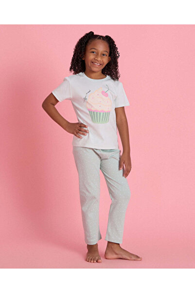 REDTAG Girls Mint Ice Print Pyjama Sets