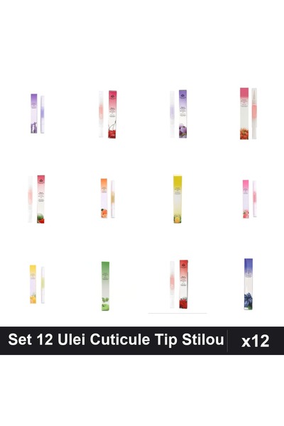 NAİLS Set 12 Ulei Cuticule Tip Stilou - Lavanda, Cireșe, Afine, Cherry, Pepen...