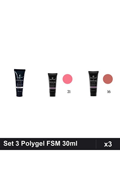 FSM Set 3 Polygel 30ml - Nr.17, Nr.21, Nr.16 - Constructie Unghii