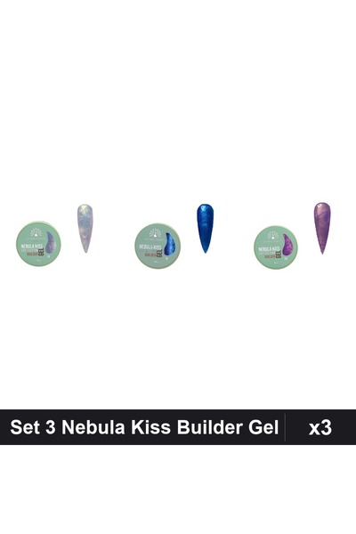 global fashion Set 3 Nebula Kiss Builder Gel 15g - Nr.10 Nr.16 Nr.08