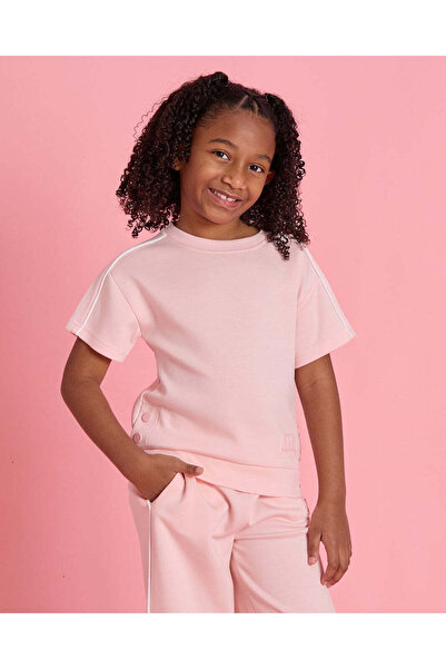 REDTAG Girls Pink Plain T-Shirt