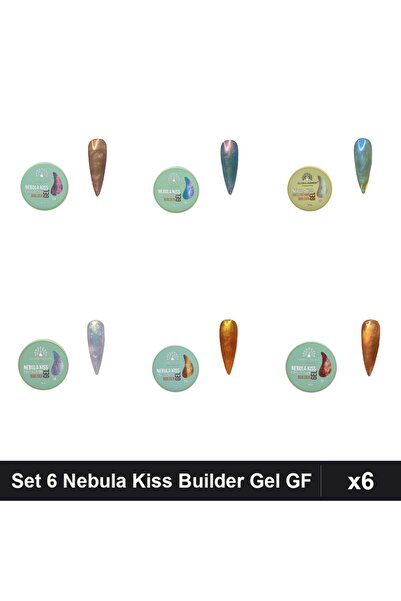 global fashion Set 6 Nebula Kiss Builder Gel 15g - Nr.02 Nr.03 Nr.04 Nr.05 Nr...
