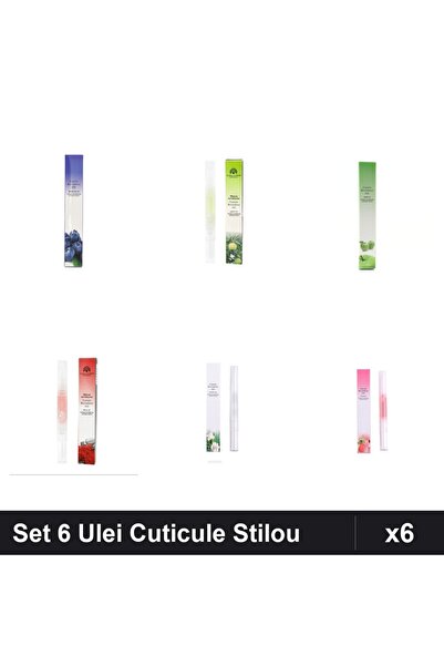 NAİLS Set 6 Ulei Cuticule Tip Stilou - Blueberries, Mar, Mar Verde, Trandafir...