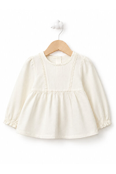 For My Baby Baby Girl Cotton Blouse-Quilted Shorts 2-Piece Set
