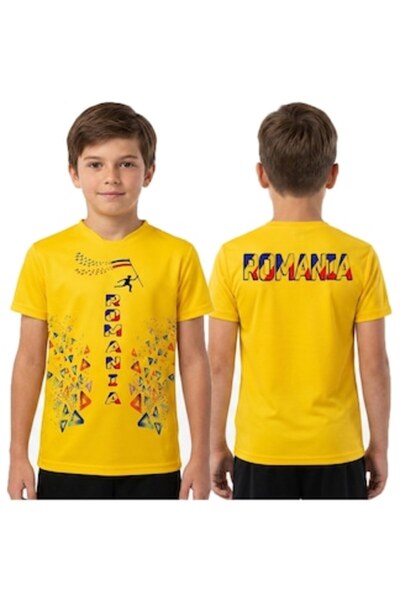 DeltaShop Tricou tehnic cu uscare rapidă pentru copii, România, ediție limita...