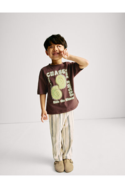 Marks & Spencer Saf Pamuklu Deniz Kabuğu Baskılı T‑Shirt (2–8 Yaş)