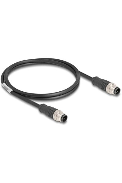DELOCK Cablu M12 A-coded 8 pini, conector la conector, PVC, 1 m