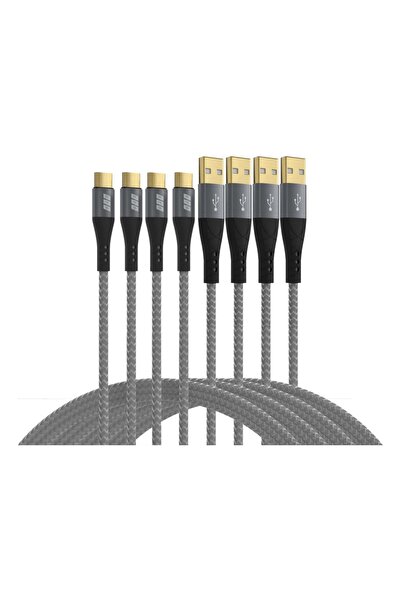 EFB Set de cabluri USB-A la USB-C 60W QC 3A 0,5+1+2+3m gri