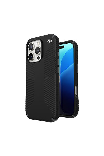 Speck Presidio2 Grip - Husă iPhone 16 Pro (Negru / Gri Ardezie / Alb)