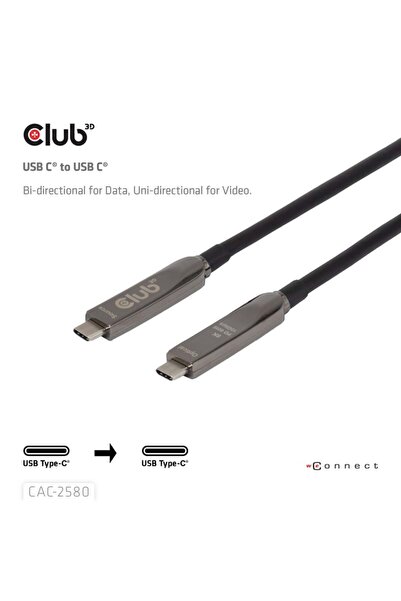 Club 3D Club3D Kabel USB-C, 10 Gbps, 4K120Hz, 8K60Hz, 60W, Bi-directional, 15...