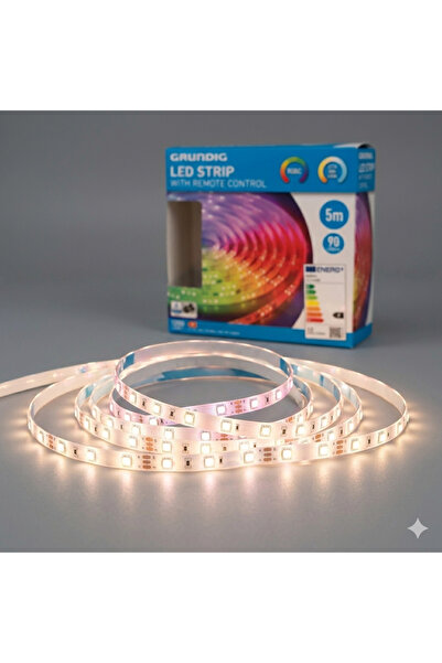 Grundig Bandă LED RGBIC 5m Telecomandă 90LED/m 1200lm CCT 3000-6500K Dimabilă...