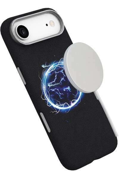 eSTUFF INFINITE (GRS) VENICE Husă magnetică din piele PU neagră pentru iPhone...